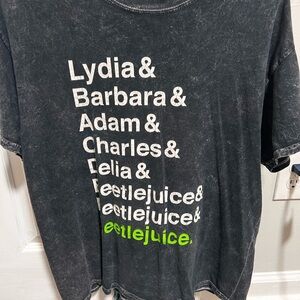 Black Graphic Tee with Beetlejuice Print